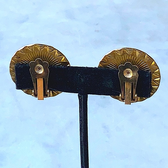 VINTAGE EARRINGS AMETHYST & LILAC AUSTRIAN CRYSTALS ROUND BUTTON SHAPE - Picture 9 of 11